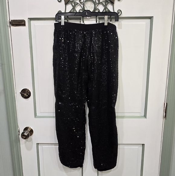 Justice Black Sequin Pants - Picture 2 of 3